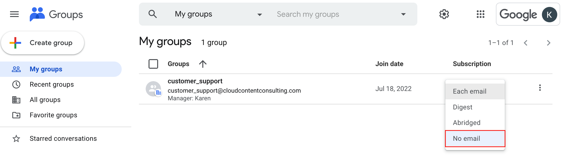 How to add a Google Group