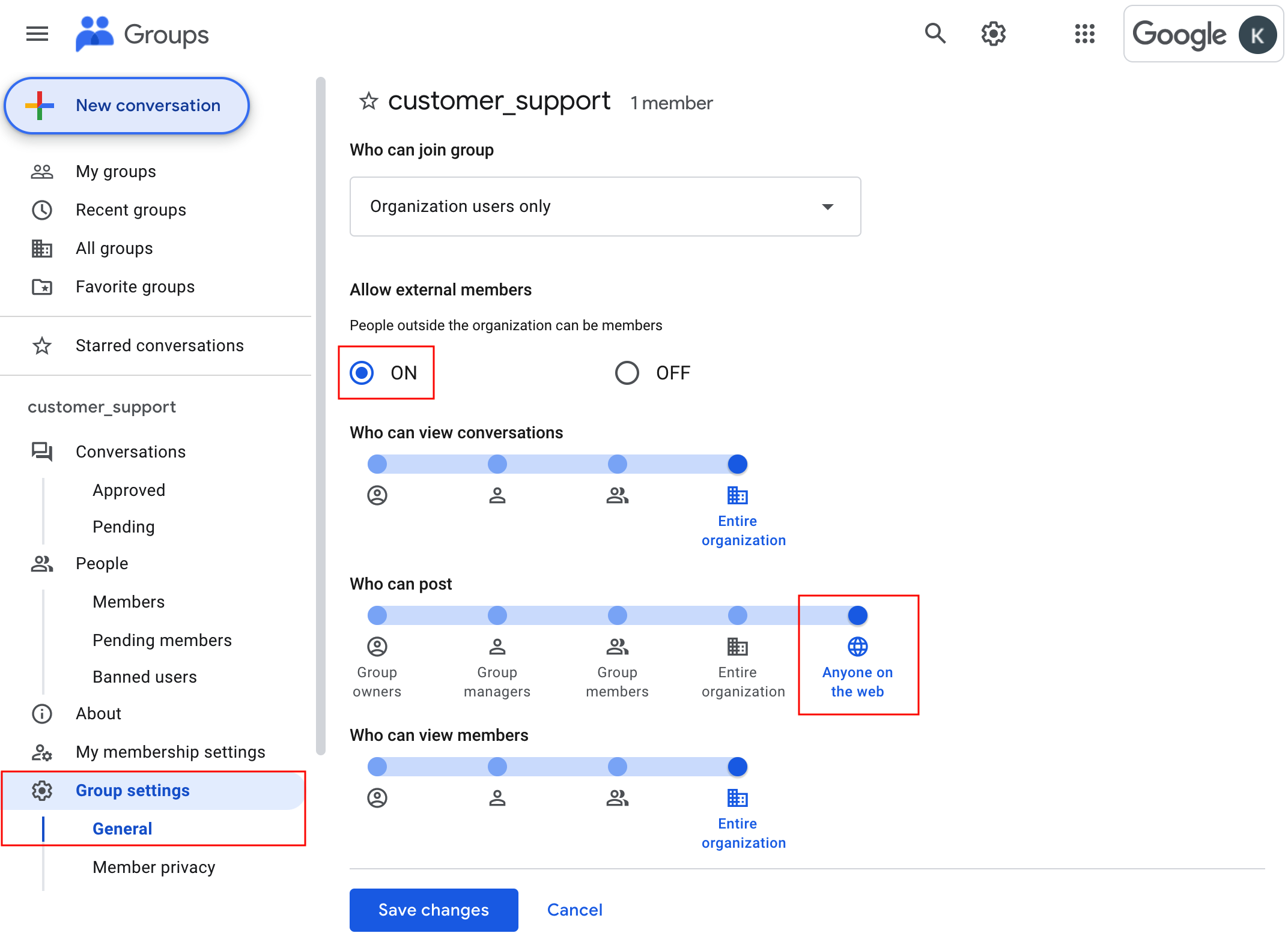 How to set up a Google Group and customize its settings