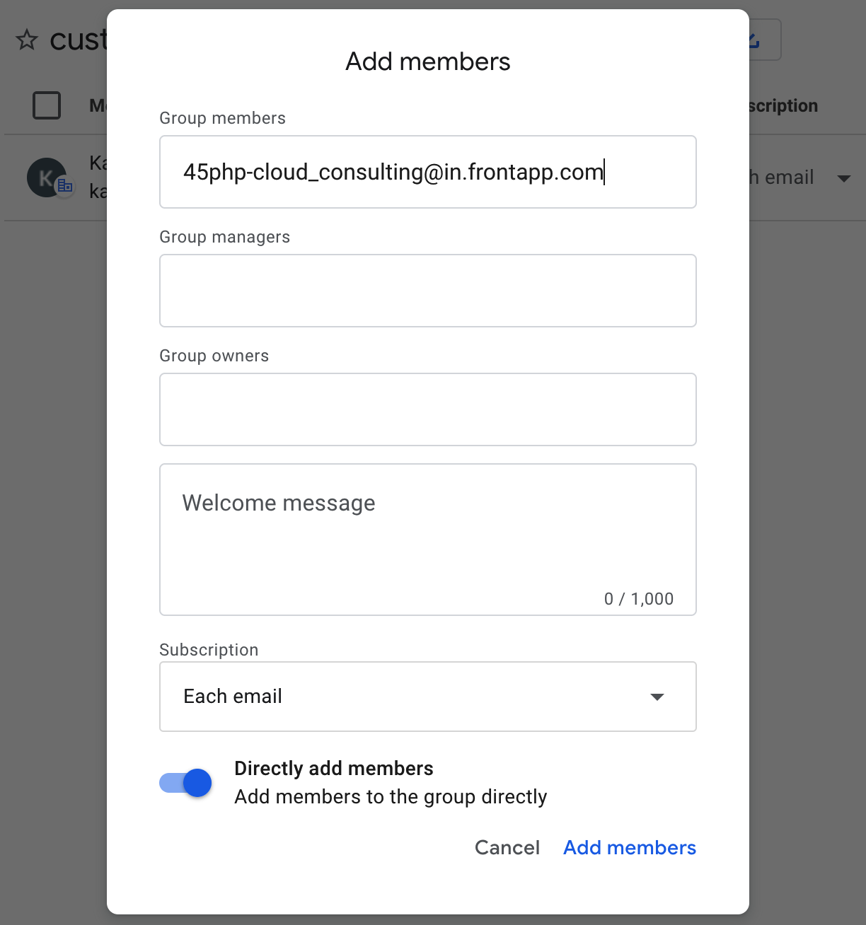How to add a Google Group