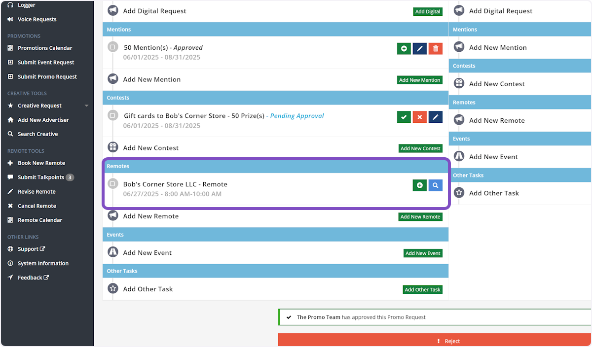 Locate the Remotes Section