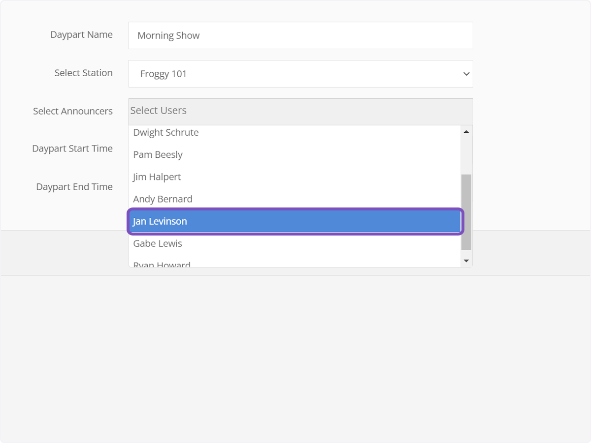 Click on the first member's name in the dropdown