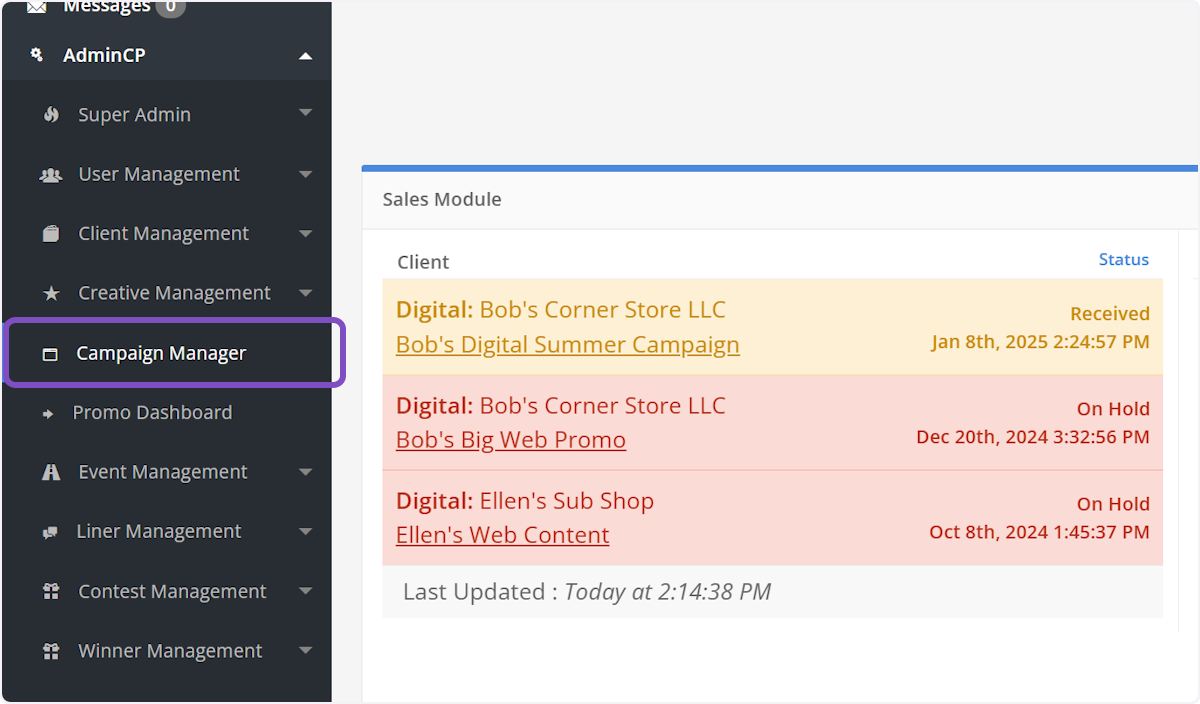 Click on Campaign Manager