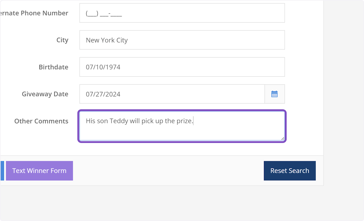 You can add any additional comments in the