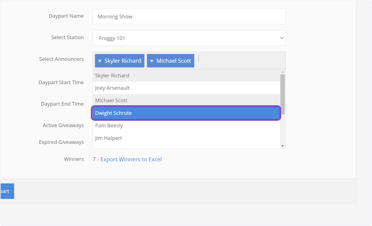 Click on the name of the new user. In this example we'll add Dwight Schrute.
