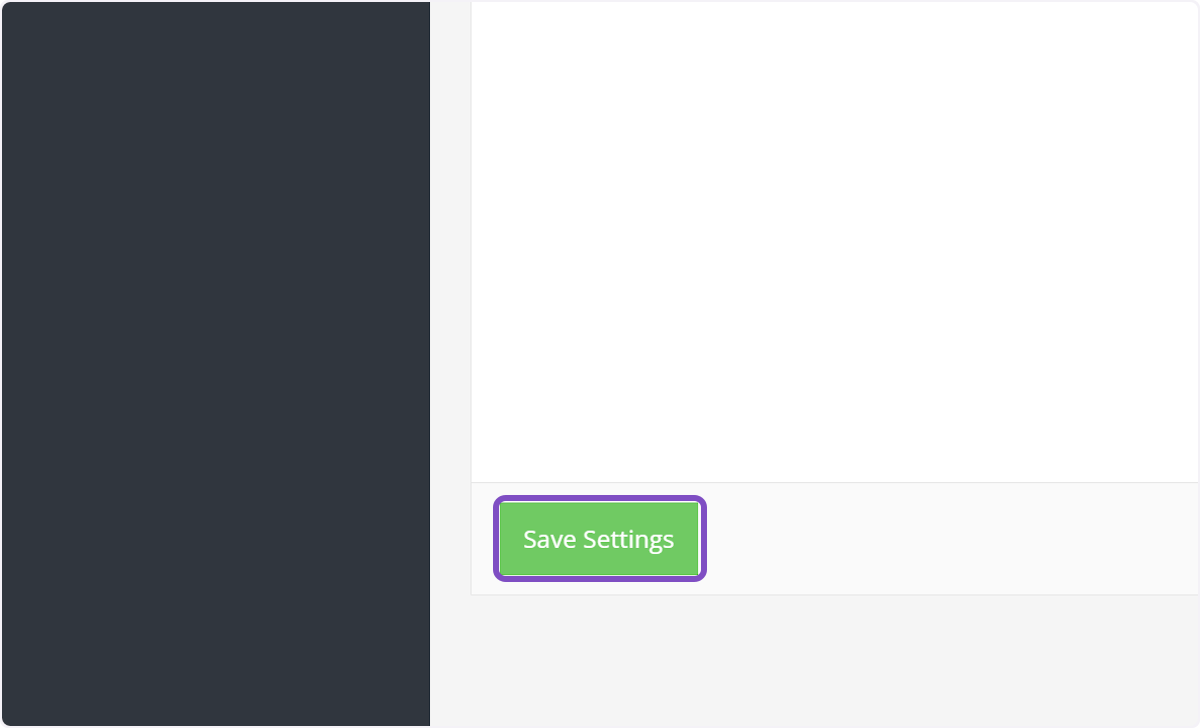 Scroll down and click on Save Settings at the bottom of the screen.