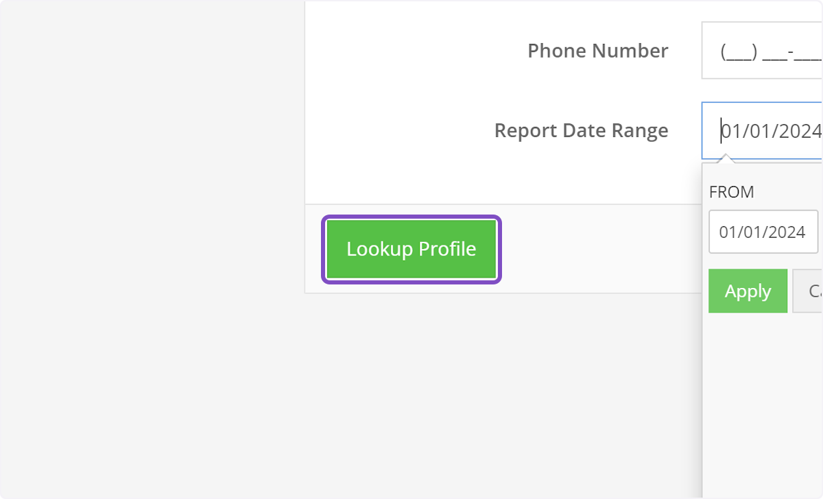 When you're ready click on Lookup Profile