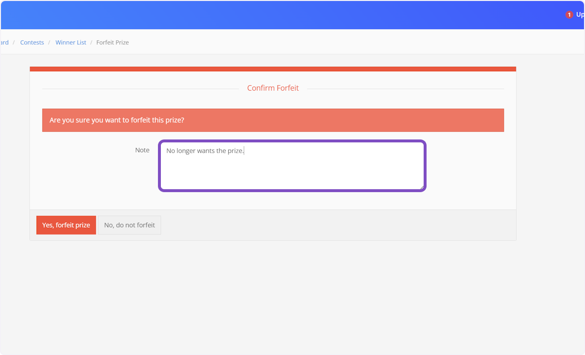 You can leave any comments or note sin the