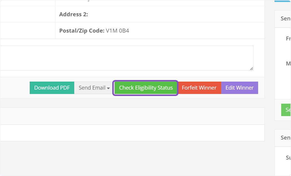 Once you're on the winner's contest win profile, click the green