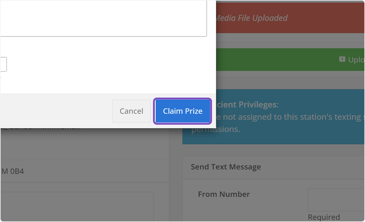 Then click on Claim Prize on pop up window