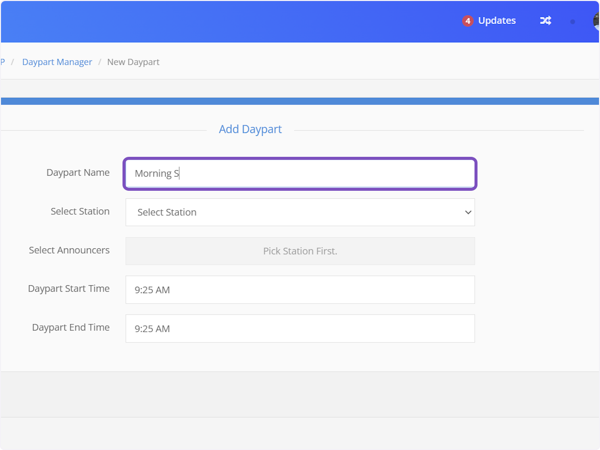 Give the daypart a name