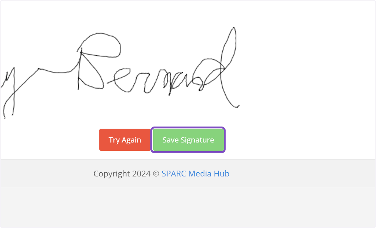 Click on Save Signature