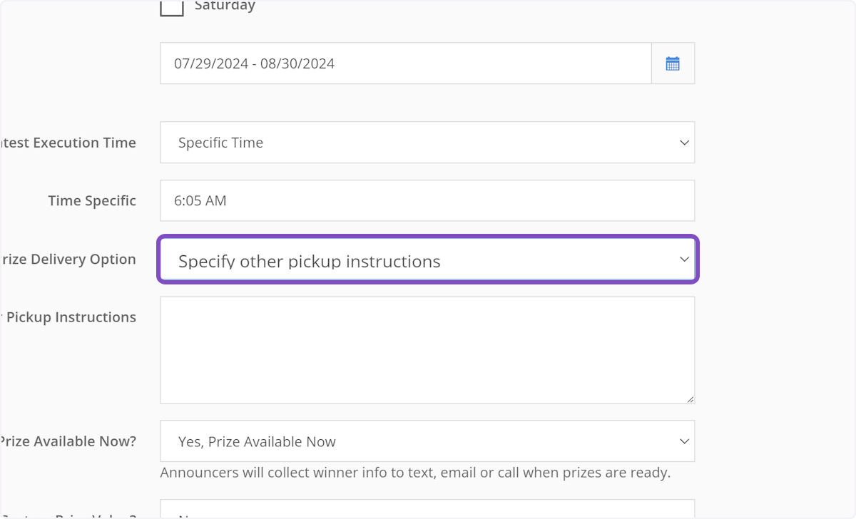 In our example we'll select