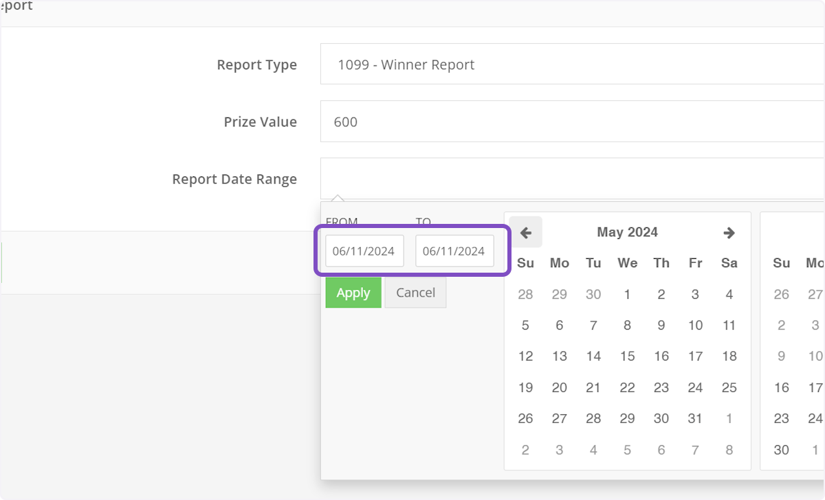 You can also type your desired dates in the