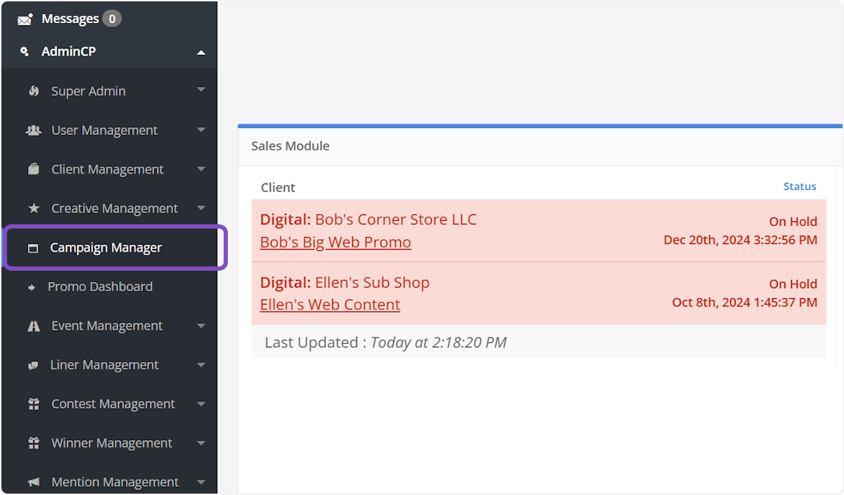 Click on Campaign Manager