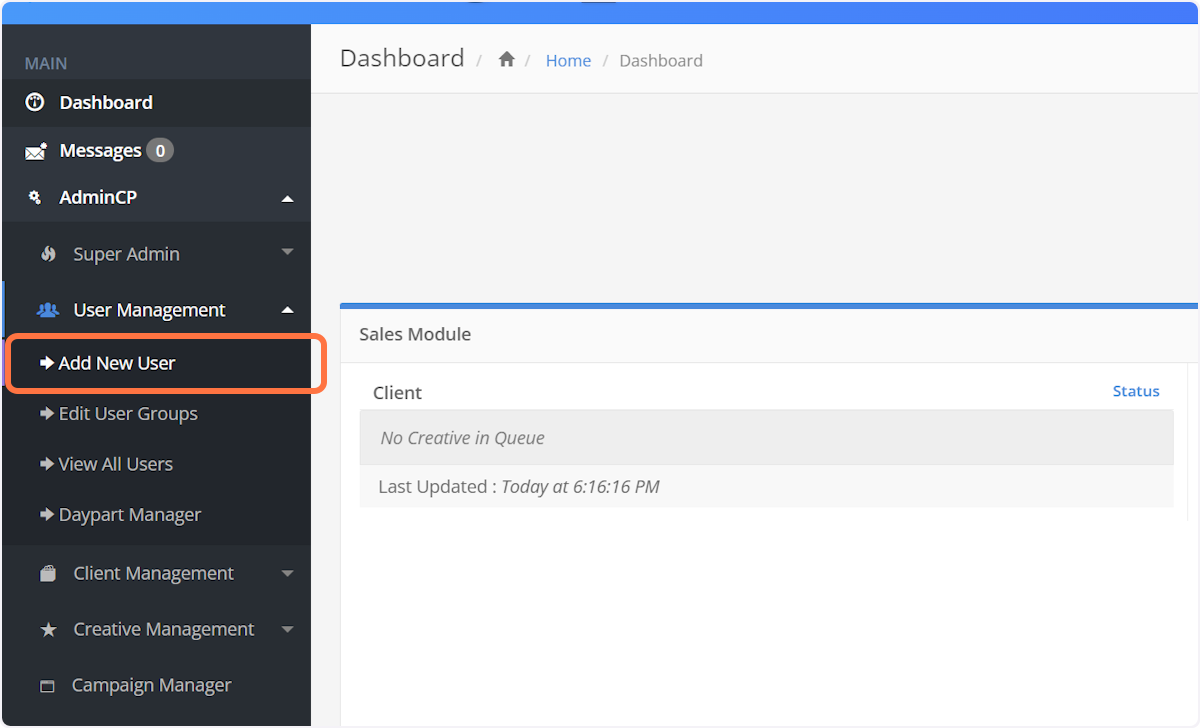 Click on Add New User