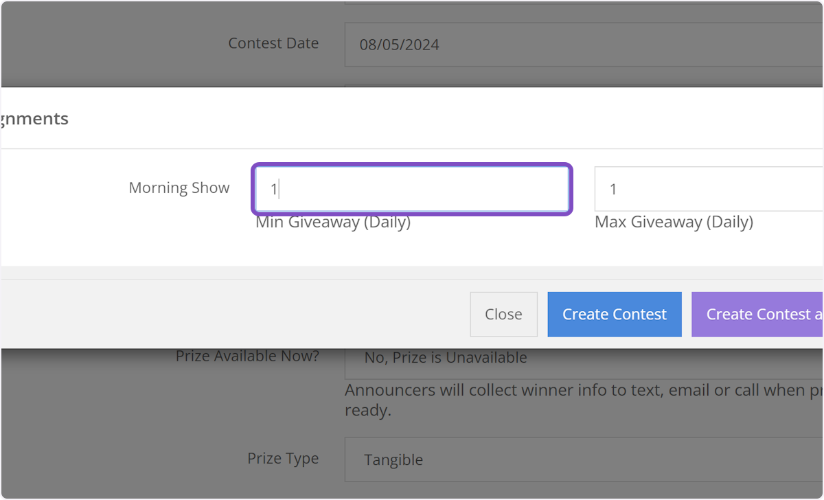 Type in the amount of make goods needed