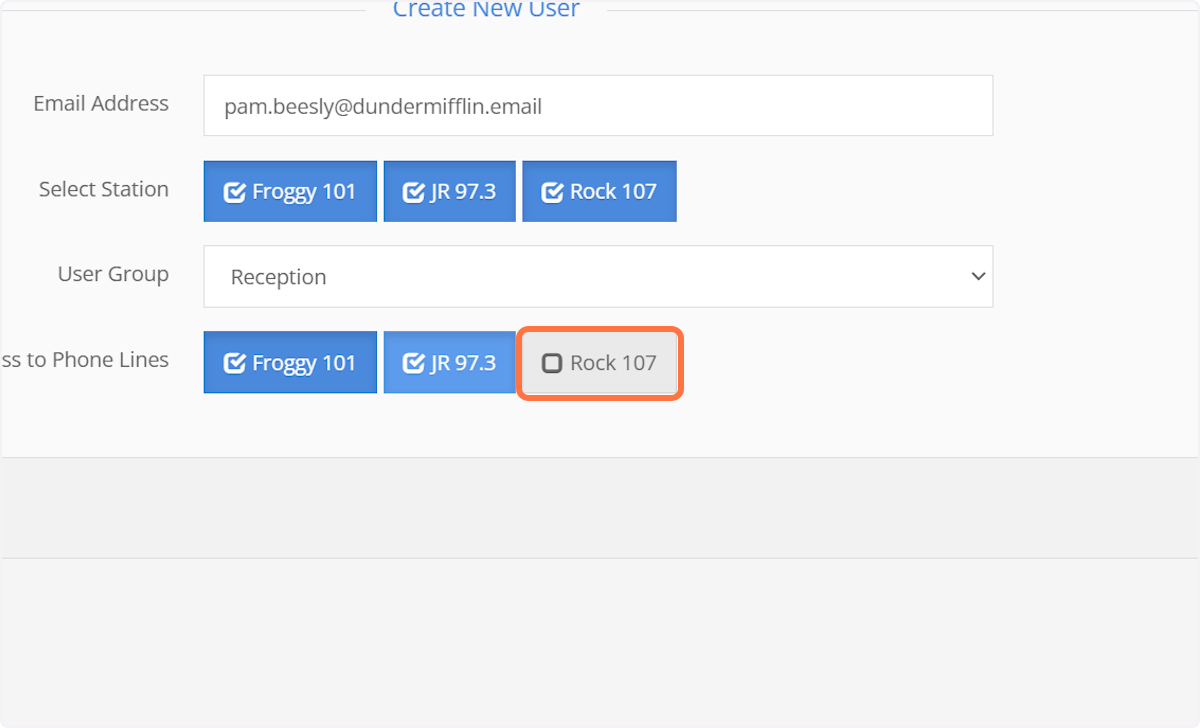 If you have the Phone Screener module activated, check off the station phone lines this user would have access to.