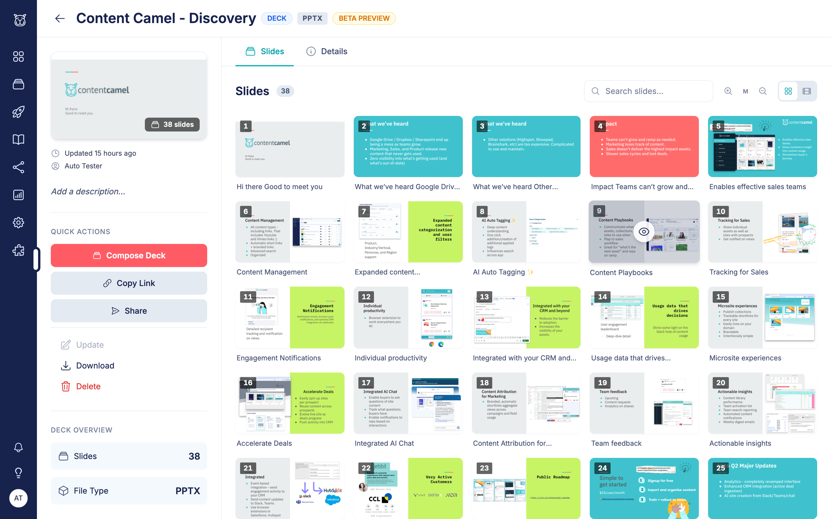 A decomposed deck's detail page